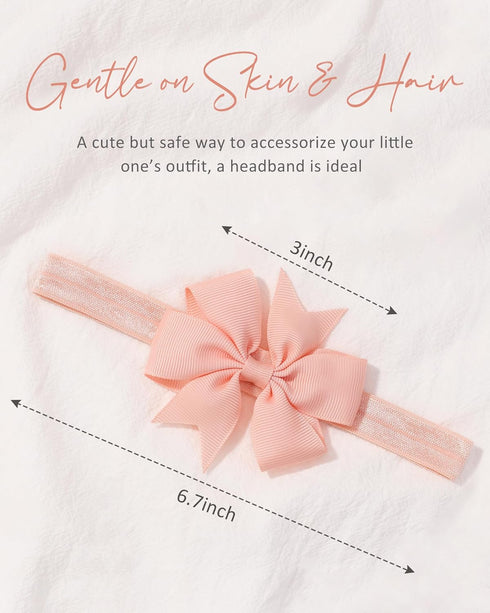 jollybows 40pcs Baby Girls Grosgrain Ribbon Hair Bows Headbands 3" Hair Band Hair Accessories for Infants Newborn Toddler...