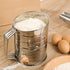 Flour Sifter, 3 Cup Flour Sifter for Baking Fine Mesh Rotary Hand Crank with Loop Agitator for Quick Sifting, Flour Sifter Stainlees Steel, Crank ...