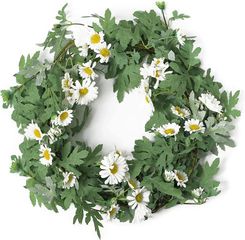 SOMYTING Artificial Daisy Garland Decorative Fake Flower Vine Hanging 5.6Ft Silk Flower Greenery for Home Garden Outdoor Ceremony Wedding Arch Flo...