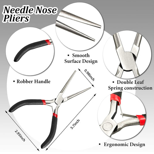 10 Pieces Metal DIY Model Tool Sets Tab Edge Cylinder Cone Shape Bending Assist Tools and Nozzle Pliers Flat Nose Pliers Needle Nose for 3D Metal ...