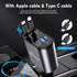 Retractable Car Charger,66W 4 in 1 Super Fast Charge Car Phone Charger,Retractable Cables (31.5 inch) and 2 USB Ports Car Charger Adapter for iPho...