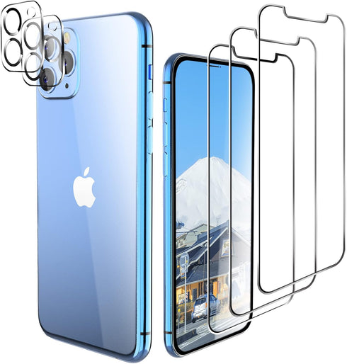 ORIbox Screen Protector for iPhone 11 Pro Max, 3 Packs Tempered Glass with 2 Packs Camera Lens Protector, Anti-Scratch HD, Clear, 0.3mm Thickness,...