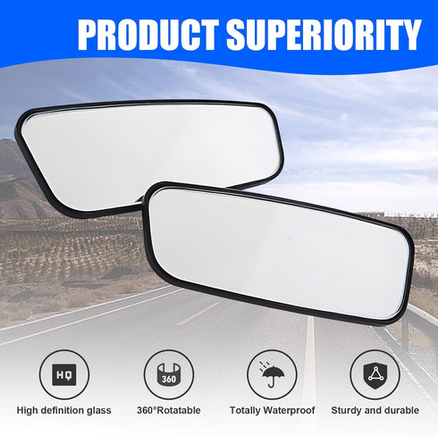 Pack-2 Car Side Rearview Mirror Blind Spot Mirror, 3.74" x 1.41" Car Parking Auxiliary Mirror, HD Convex Curved Wide Angle Looking Glass, Universa...