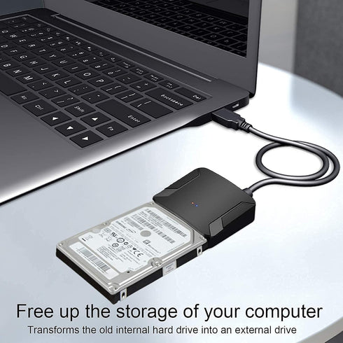SATA to USB 3.0 Adapter, External Hard Drive Converter Cable for 2.5" 3.5" HDD, SSD with Power Supply...