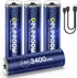 Deleepow Rechargeable AA Batteries USB 3400mWh AA Lithium Rechargeable Batteries 1500 Cycle with USB C Cable 4-Pack...