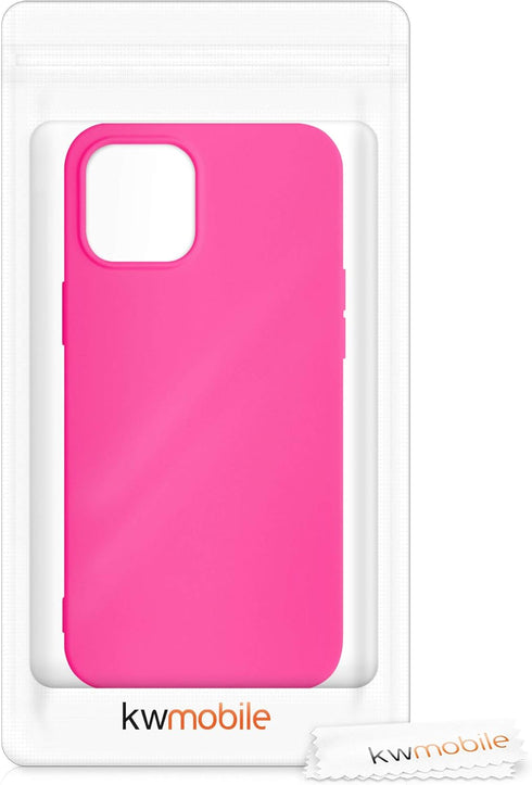 kwmobile Case Compatible with Apple iPhone 12 Pro Max Case - Slim Protective TPU Silicone Phone Cover - Neon Pink...