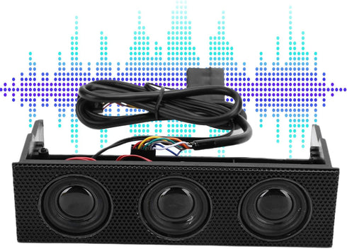 PC Front Panel Media Dashboard, PC Front Panel Speaker Stereo Surround Computer Case Builtin Mic Loudspeaker 5.25in Computer Case Front Bay...