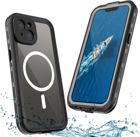 Full Body Case for iPhone 15 6.1 Inch,Waterproof DirtProof DropProof SnowProof Anti-Scratch Magnetic Clear Rugged Built-in Screen Protector Heavy ...
