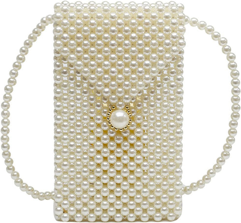 Luxury Pearl Bag Chain Bag Purse Shoulder Bag for Women,Artificial Pearl Clutch Crossbody Beaded Evening Bag for Party...