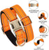 Reflective Dog Collar,Metal Buckle Soft Neoprene Padded Breathable Nylon Pet Collar Adjustable for Small Medium Large Boys Girls Dogs (Orange, Lar...