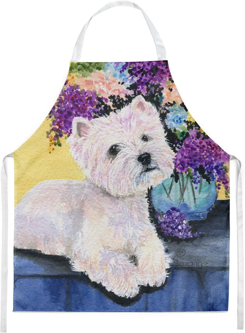 Caroline's Treasures SS8291APRON Westie Apron Cooking Kitchen Server Baking Crafts Gardening for Adult Women Men, Unisex, Large, Multicolor...