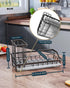 Consumest Sink Caddy-Kitchen Sponge Holder + Dish Brush Holder for Kitchen Sink, Sink Organizer with Drip Tray for Countertop Stainless Steel Rust...