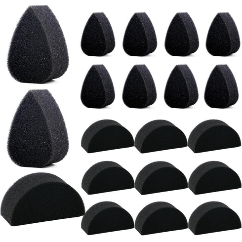 Bowitzki Face Paint Sponges Face Painting Black Sponges Petals High Density for Art Work and Body Paint (10 Petals + 10 Half Moon)...