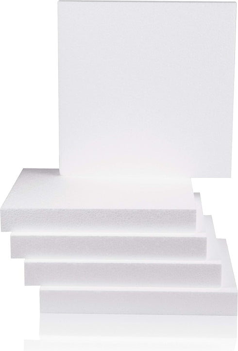 Silverlake Professional Craft Foam Boards - American-Made Hard Foam - 5-Pack 12x12x1.5 EPS Sheets for Dioramas, Models & Art Projects...
