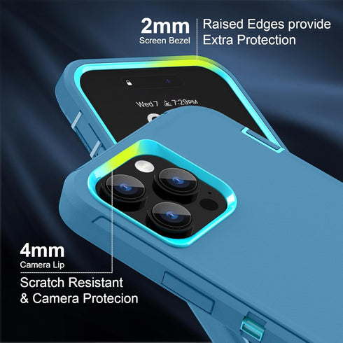 Sansunto for iPhone 13 Pro Max & iPhone 12 Pro Max Heavy Duty Shockproof Case, Full Body Protection Silicone Rubber with Hard PC Tough Rugged Dura...