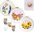 Mozzyyee 3 Sets Embroidery Starter Kit for Beginners Adults Include 3 Embroidery Clothes with Floral Pattern Instructions Hoops Floss Thread Fabri...