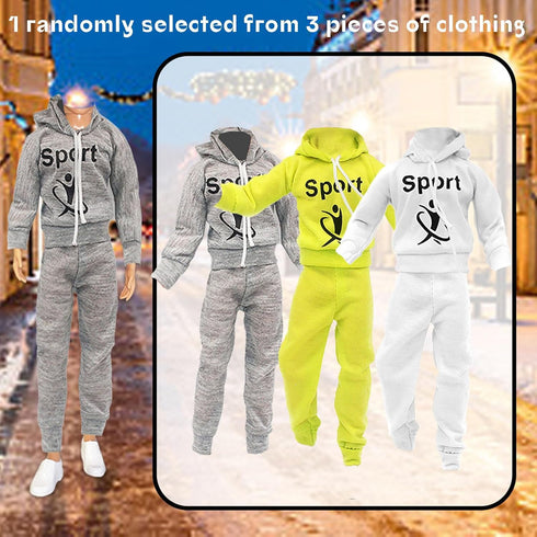 19 PCS Clothes for Doll Winter Cloth Including 1 Winter Coat 4 Casual Outfits ( 4 Tops and 4 Pants ) 1 Sport Set 6 Pair Shoes 1 Glasses 1 Surfboar...