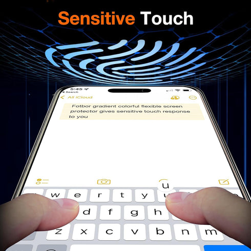 Fotbor for iPhone 14 Pro Max Privacy Screen Protector, 2 Pack Colorful Gradient Anti-Spy Anti-Blue Light Eye Protection Full Adhesive Flexible Fil...