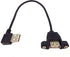 USB Extension Cable, Qaoquda 1ft 90 Degree Right Angle USB 2.0 Type A Male to Type A Female Panel-Mount with Screws Cable(USB M/F)...