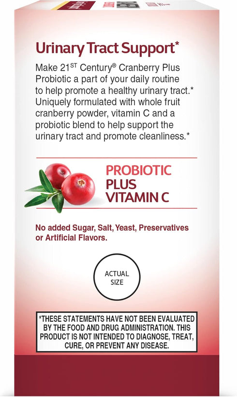 21st Century Cranberry Plus Probiotic Tablets, 60 Count...