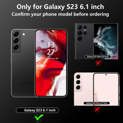 Clear Samsung Galaxy S23 Case,with Screen Protector,Waterproof Protective Case for Men Women,Samsung Phone Heavy Duty Shock Proof,Black...