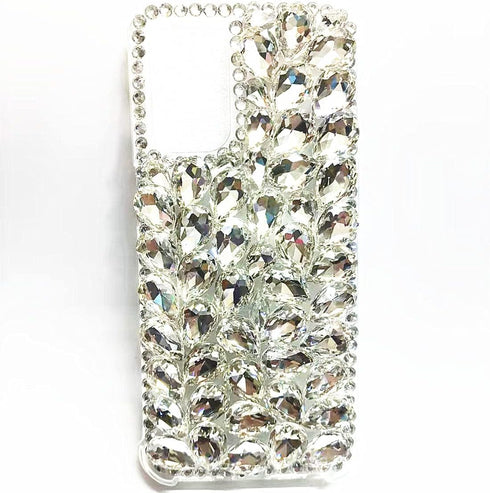 Aikukiki for OnePlus Nord N200 Case,3D Handmade Sparkle Stunning Stones Crystal Diamond Bling Glitter Phone Case for OnePlus Nord N200 5G (T-Mobil...