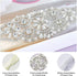 Pardecor Rhinestone Applique Crystal Belt Women Dress Wedding Crystal Trim Silver Rhinestones Trims Sash Wedding Belt for Bridal Dress Evening Dre...