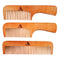 3 PCS Peach Wooden Comb Women and Men Comb - Wide & Narrow Tooth (S023)...