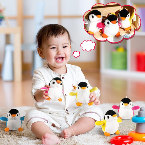12 Pieces Christmas Mini Plush Penguin Stuffed Toys Animal, Cute Small Baby Penguin Stuffed Doll Keyholder Bag Pendant Christmas Birthday Party Fa...
