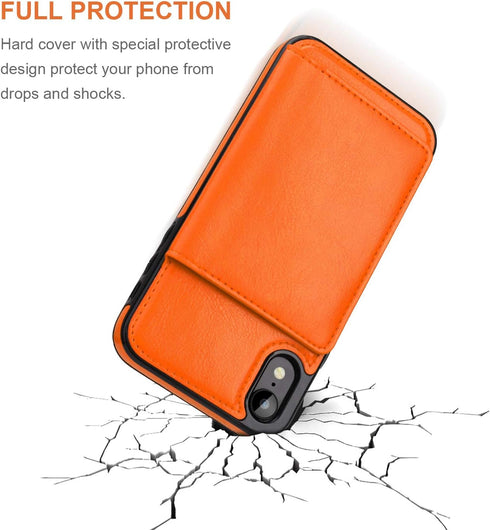 KIHUWEY Compatible with iPhone XR Wallet Case Credit Card Holder, Premium Leather Kickstand Durable Shockproof Protective Cover for iPhone XR 6.1 ...