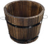 Healeved Wooden Whiskey Barrel Planter Garden Flower Pot Decor Plant Container Box Brown (Size 2)...