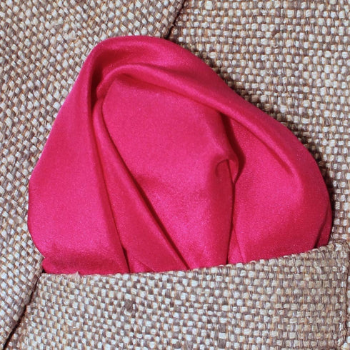 Fine Fuchsia Silk Pocket Square 100% Silk – Soft Mulberry Silk - Large 16” Square...