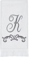 Avanti Linens - Fingertip Towel, Soft & Absorbent Cotton Towel (Monogram Collection, Initial K), White...