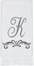 Avanti Linens - Fingertip Towel, Soft & Absorbent Cotton Towel (Monogram Collection, Initial K), White...