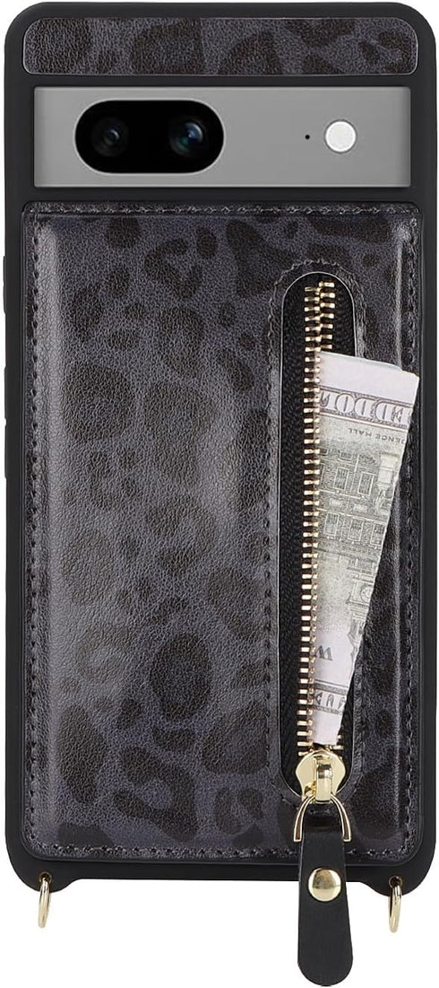 for Google Pixel 7 Case with Card Holder for Women,Pixel 7 Phone Case Wallet with Strap Credit Card Slots Crossbody with Kickstand Zipper Shockpro...