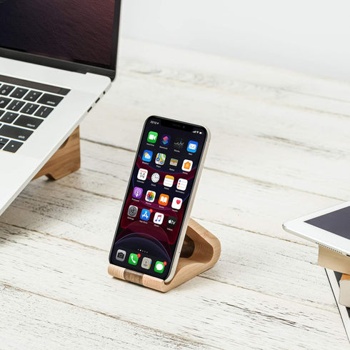 Wooden Cell Phone Stand, Stands for iPhone Universal Compatible with iPhone 15 14 Pro Max 13 12 Plus 11 se, Samsung S23 22, Moto G, LG Smartphone ...