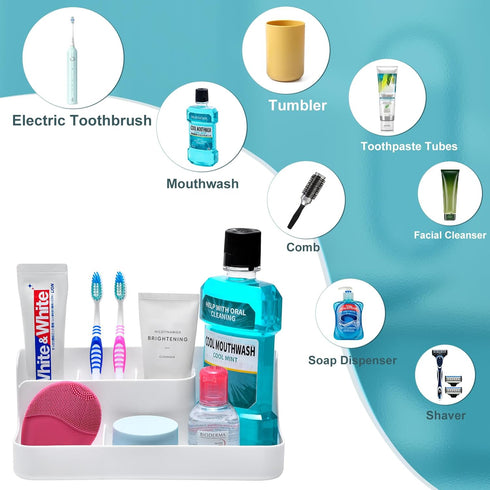 VITVITI Toothbrush Holders for Bathroom, Bathroom Organizer Countertop, Bathroom Counter Organizer with 5 Compartment Storage for Toothpaste/Vanit...
