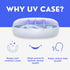 Retainer Case & UV Cleaner - Portable Dental Holder for Invisalign, Mouth Guard, Aligners, Dentures, Night Guard - White & Red...