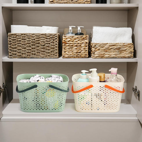 Hedume 2 Pack Portable Shower Caddy Basket, Plastic Organizer Storage Tote with Handle, Plastic Storage Caddy Basket for Bathroom, College, Dorm, ...