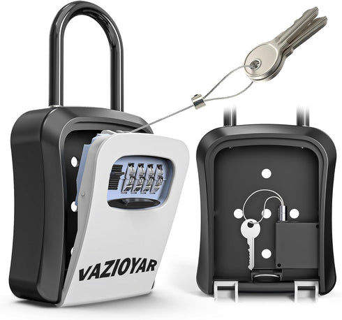 Key Lock Box With Retractable Key Tether,Fixed in the Lock Box to Prevent Carrying the Key With You After entering the Room,With Removable Shackle...