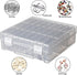 Clear Bead Organizer Box, 24Pcs Small Plastic Bead Storage Containers, Mini Rectangle Storage Boxes with Hinged Lids for Beads Seeds Jewelry Rhine...