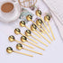12 Pieces Mini Gold Spoons Stainless Steel Espresso Spoons, 5.24 Inch Demitasse Spoons for Sugar Dessert Cake Ice Cream Soup Antipasto Cappuccino ...
