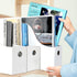 Dunwell White Magazine File Holder (2 Pack) - Sturdy Cardboard Magazine Holder, Vertical File Folder Holder, Magazine Holder for Desk, Shelves, Of...