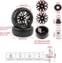4 Pack RC Buggy Tires 12mm Hex Wheels and Tires 1/10 Off Road RC Buggy Wheels and Tires Tyres Set w/Lock Nuts and Wrench for Bandit VXL Tornado HS...