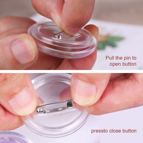 50 Pack Acrylic Button Pins Badge Clear Button Pins Custom Button Pins Kit Blank Button Pins Bulk Photo Buttons Make Your Own Buttons Pins for DIY...