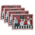 KEPSWET Cotton Linen Chef Placemats for Dining Table Set of 4 Red Washable Table Mats 13x19 Inch Rectangle...