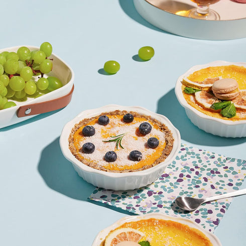 LIFVER Ceramic Pie Pans for Baking 6 Inches, 11.6 OZ Set of 4 Deep Pie Dish, Round Mini Pie Plates Tart Pans, Small Quiche Baking Fluted Dish Pan ...