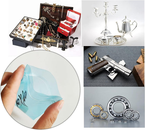 Double Protection 20PCS Anti Tarnish Prevention Bags and Anti Tarnish Prevention VCI Tab for Jewelry Silver Storage Flatware Electronics Musical E...