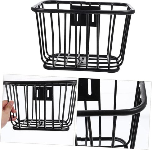 Sosoport Bicycle Iron Basket Cruiser Bike Bicycle Iron Bike Basket Rear Bike Basket Metal Bike Basket Bike Container Front Bicycles Basket 25X18X1...