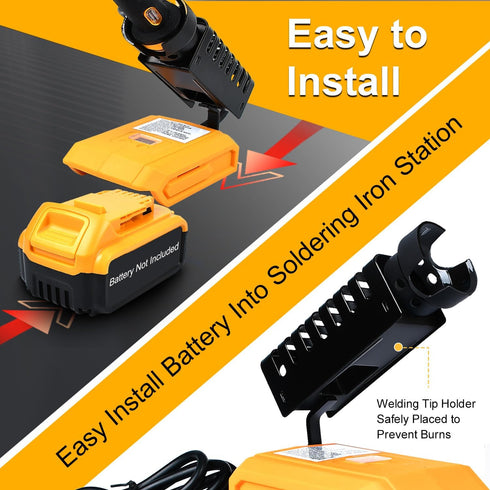 Soldering Iron Station Tool for Dewalt 20V/18V DCB203, DCB204, DCB205, DCB206 Battery, Cordless Portable Electric Soldering Iron Kit for DIY, Appl...